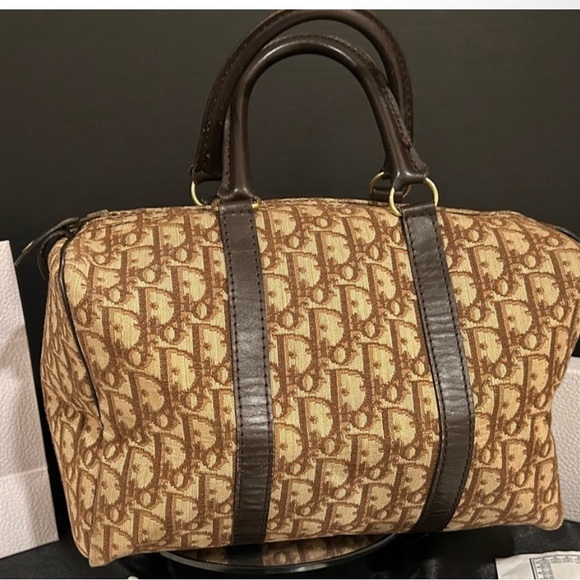 Dior Vintage Brown Trotter Handbag with COA. - Picture 1 of 11